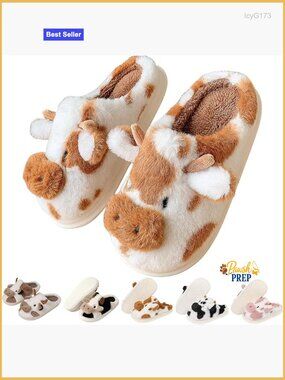 Fuzzy Animal Slippers Women Warm Plush Comfy Indoor Outdoor Non-Slip